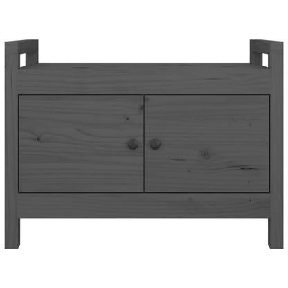 Panca da Ingresso Grigio 80x40x60 cm in Legno Massello di Pino - homemem39