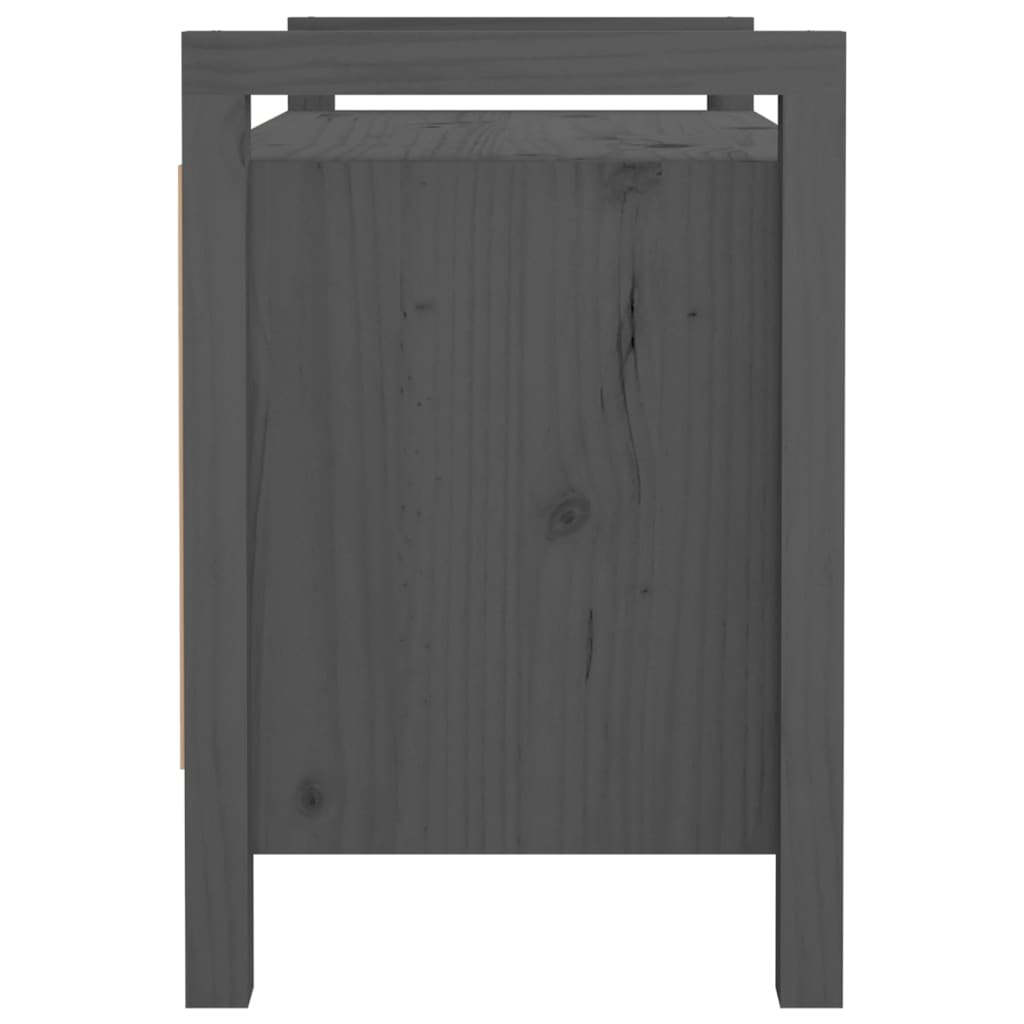Panca da Ingresso Grigio 80x40x60 cm in Legno Massello di Pino - homemem39