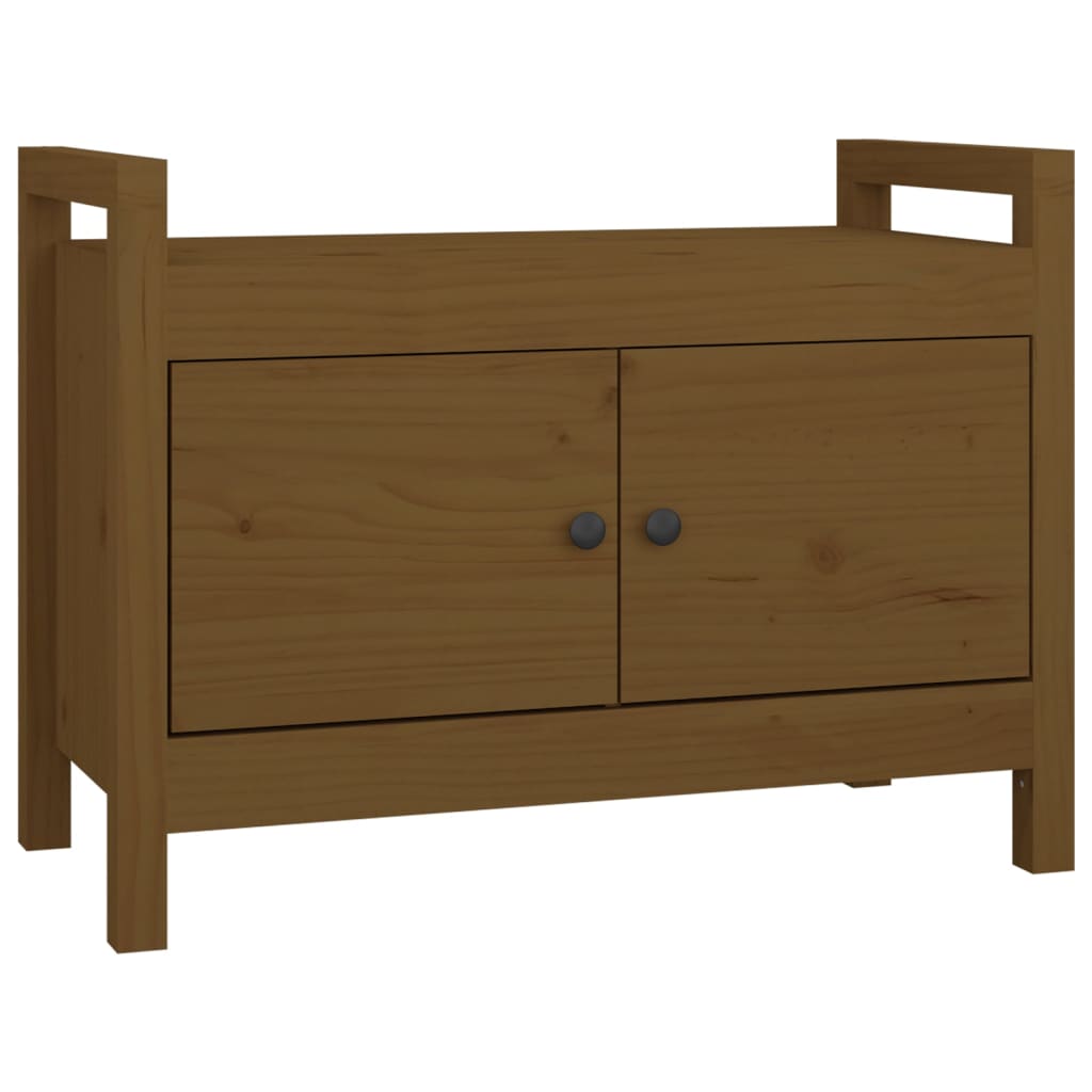 Panca da Ingresso Ambra 80x40x60 cm in Legno Massello di Pino