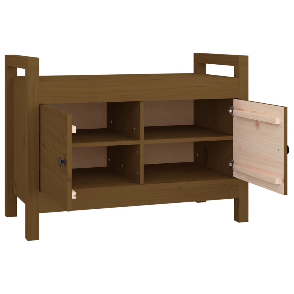 Panca da Ingresso Ambra 80x40x60 cm in Legno Massello di Pino | homemem39