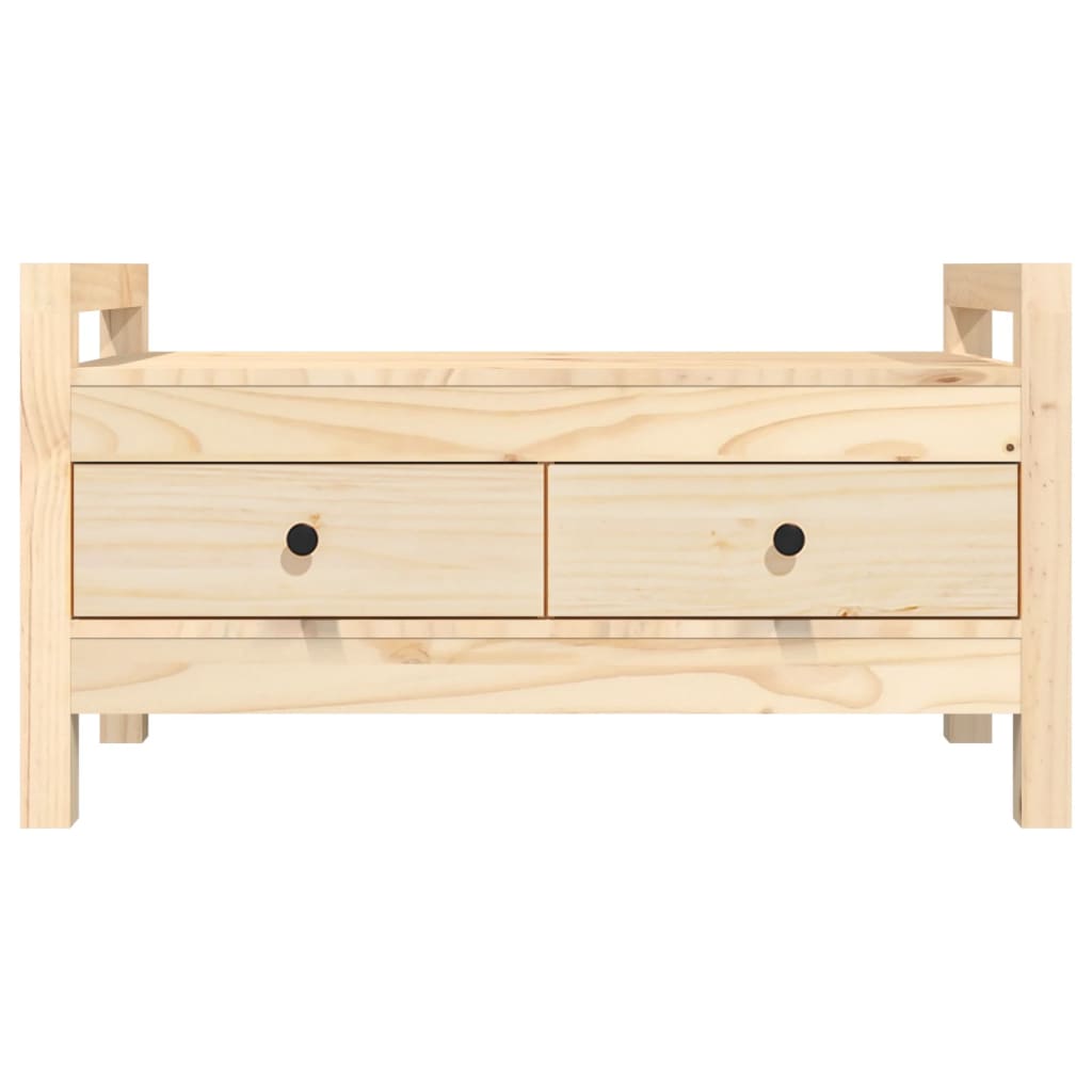 Panca da Ingresso 80x40x43 cm in Legno Massello di Pino | homemem39