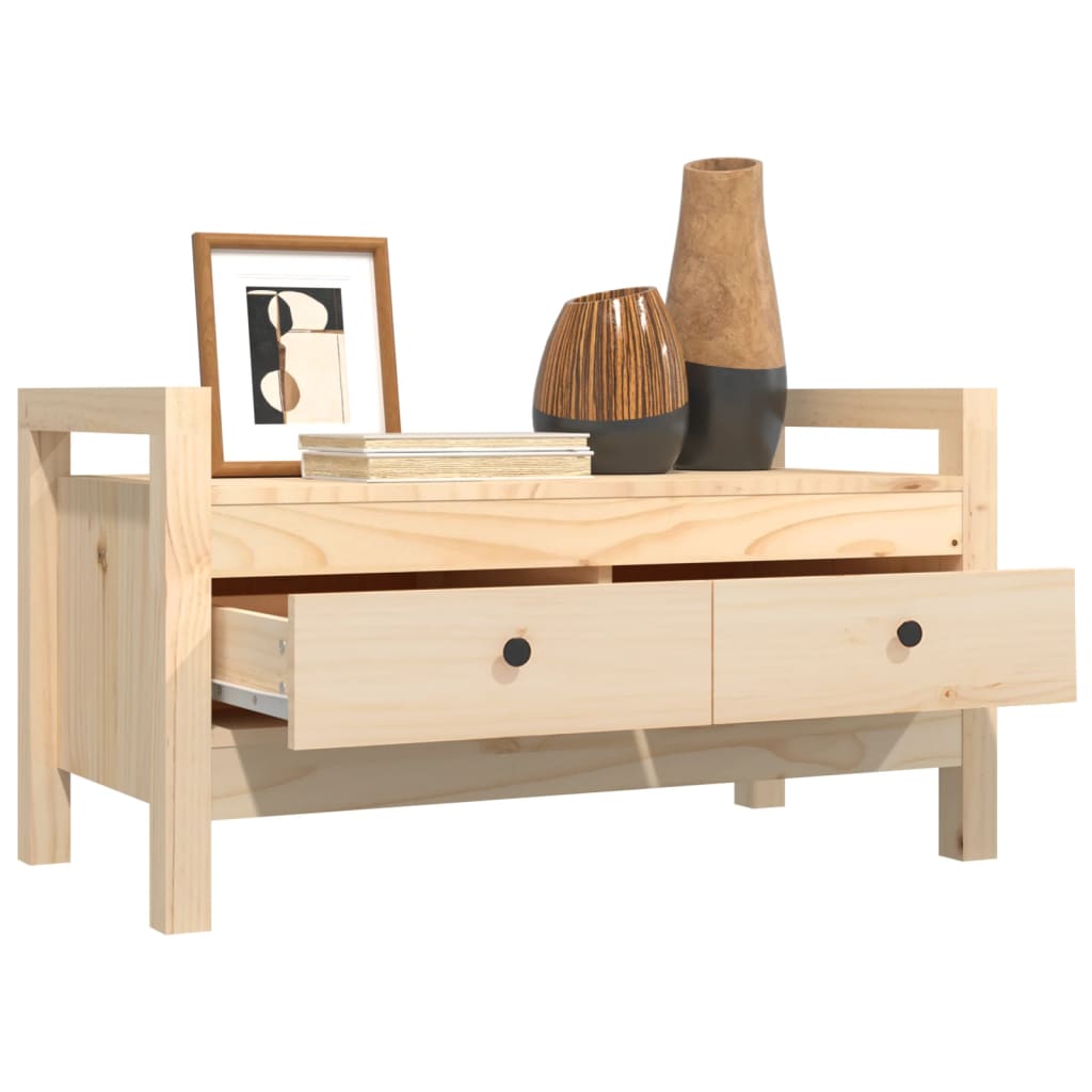 Panca da Ingresso 80x40x43 cm in Legno Massello di Pino | homemem39