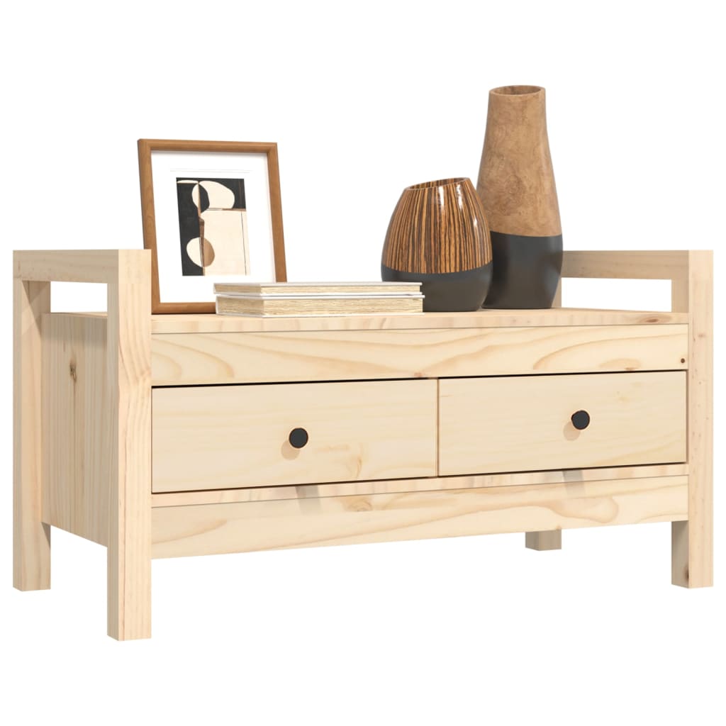 Panca da Ingresso 80x40x43 cm in Legno Massello di Pino | homemem39