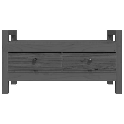 Panca da Ingresso Grigio 80x40x43 cm in Legno Massello di Pino | homemem39