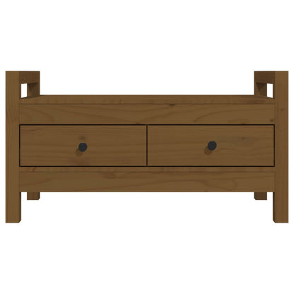Panca da Ingresso Ambra 80x40x43 cm in Legno Massello di Pino | homemem39
