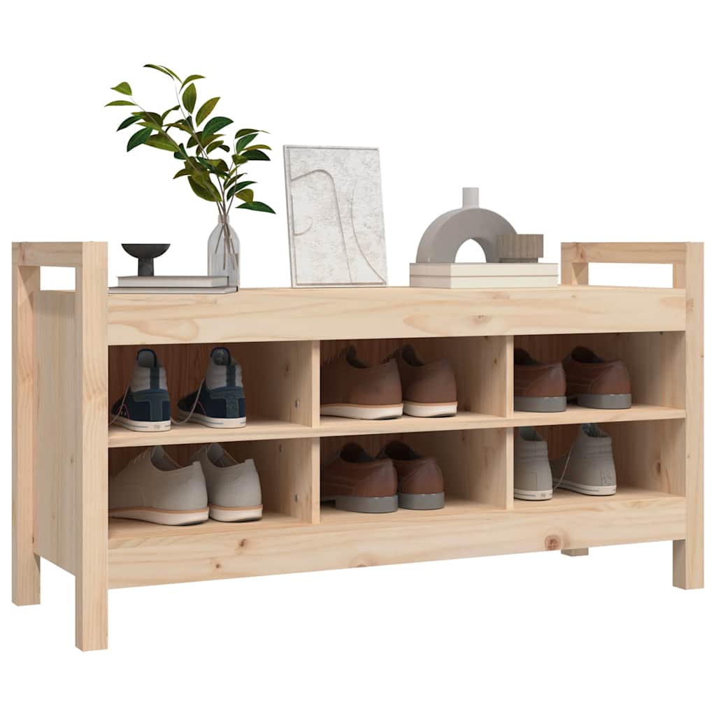 Panca da Ingresso 110x40x60 cm in Legno Massello di Pino | homemem39