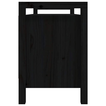 Panca da Ingresso Nero 110x40x60 cm in Legno Massello di Pino | homemem39