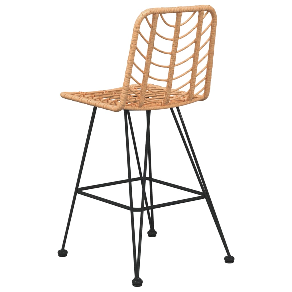 Sgabelli da Bar 2 pz 45x56x103,5 cm Rattan PE e Acciaio - homemem39