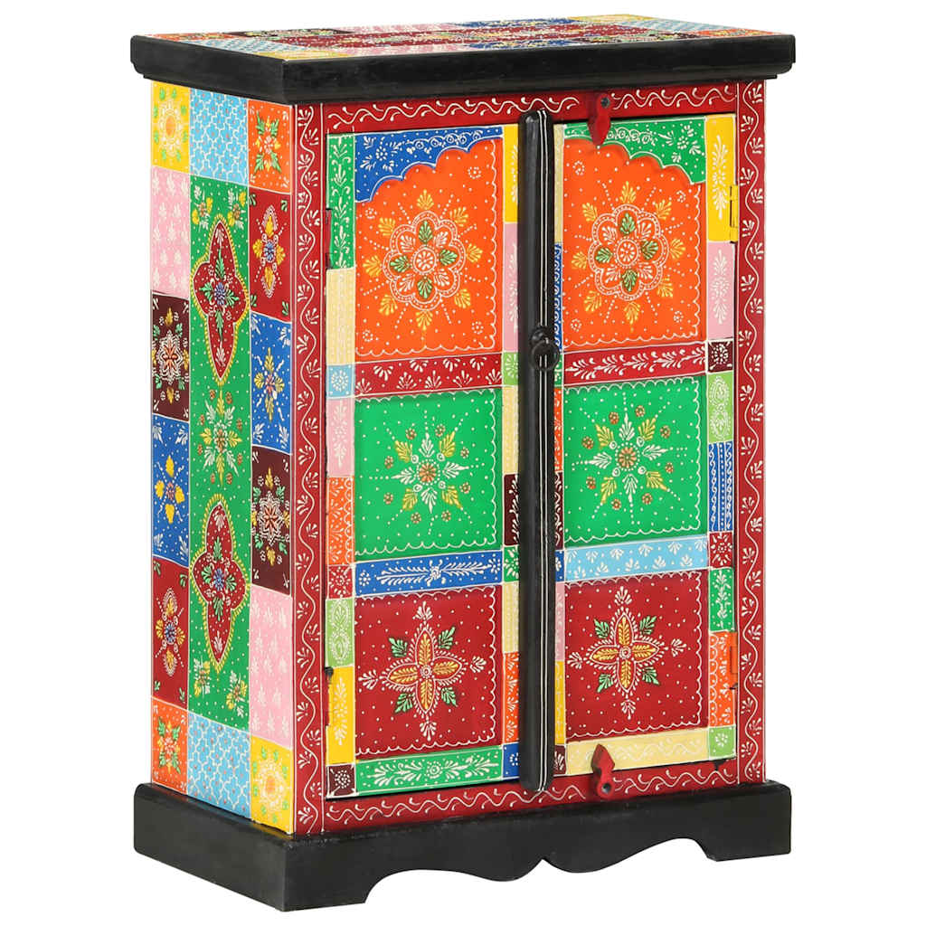 Credenza Dipinta Mano con Ante 53x30x75 cm Legno Massello Mango | homemem39