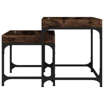 Tavolini 2 pz Rovere Fumo in Legno Multistrato | homemem39