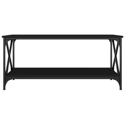 Tavolino da Salotto Nero 100x50x45 cm Legno Multistrato e Ferro | homemem39