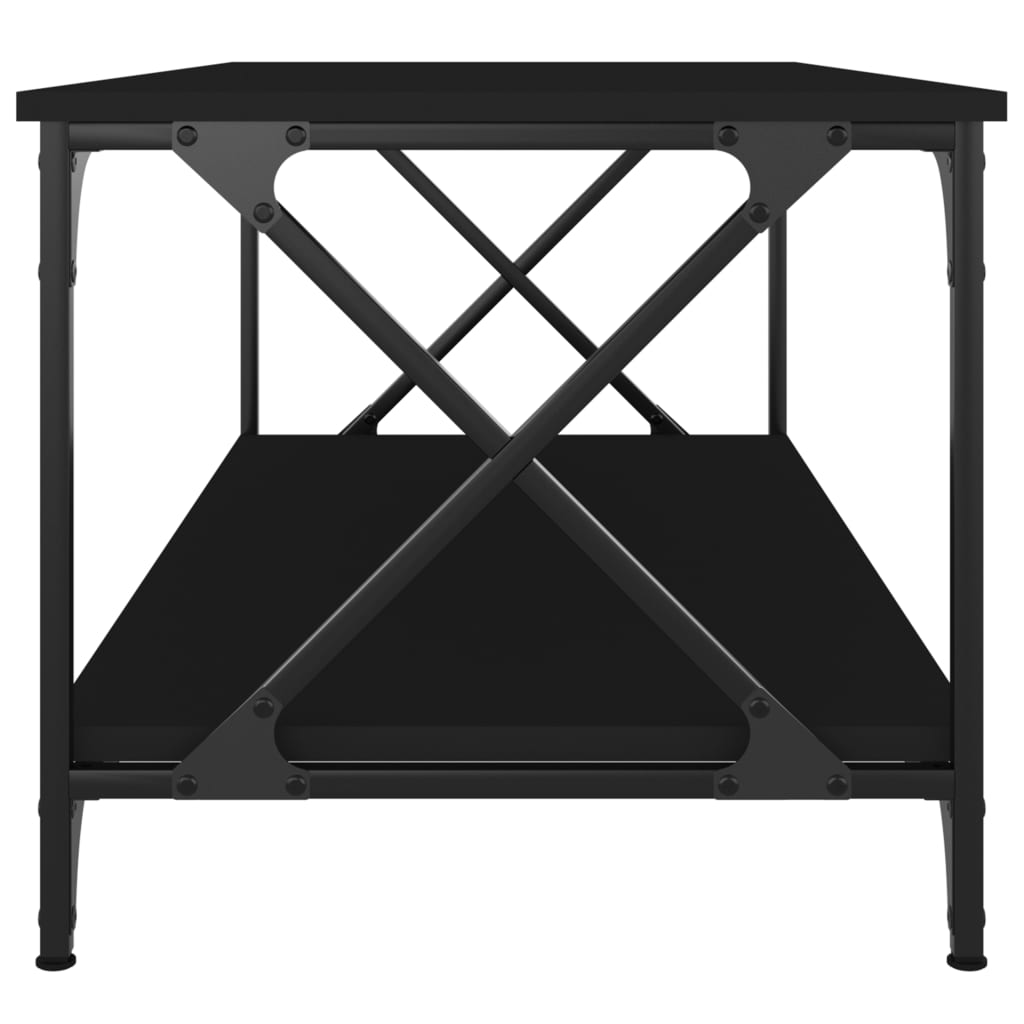 Tavolino da Salotto Nero 100x50x45 cm Legno Multistrato e Ferro | homemem39
