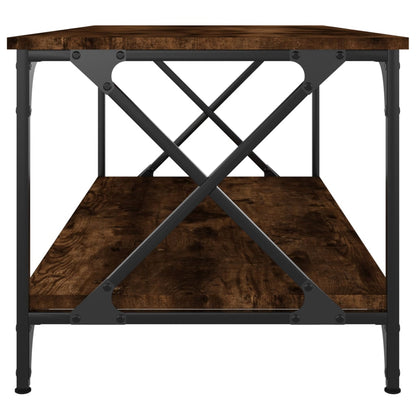Tavolino Rovere Fumo 100x50x45 cm in Legno Multistrato e Ferro | homemem39