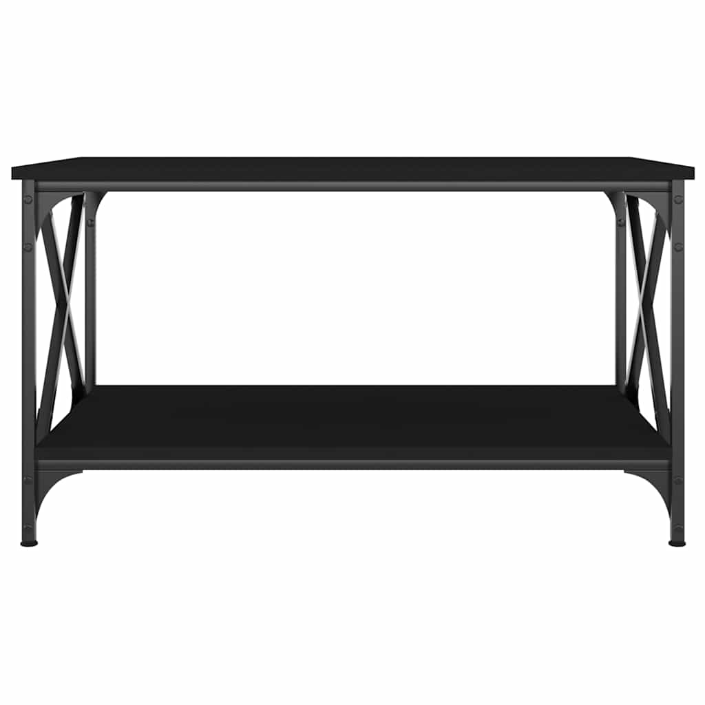 Tavolino da Salotto Nero 80x50x45 cm Legno Multistrato e Ferro | homemem39