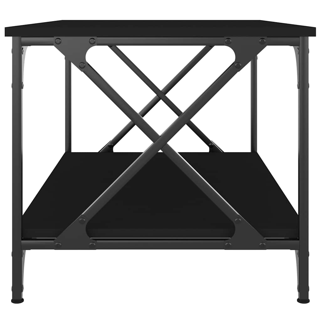Tavolino da Salotto Nero 80x50x45 cm Legno Multistrato e Ferro | homemem39