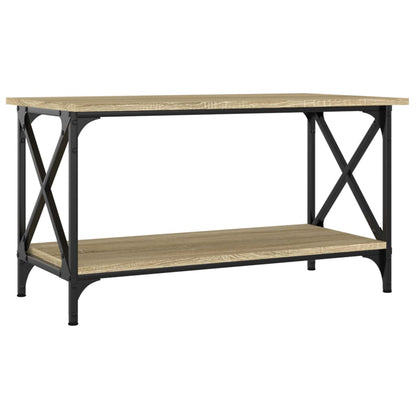 Tavolino Rovere Sonoma 80x45x45 cm in Legno Multistrato e Ferro | homemem39