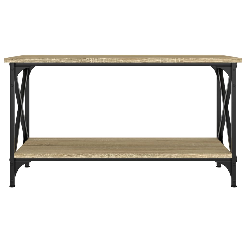Tavolino Rovere Sonoma 80x45x45 cm in Legno Multistrato e Ferro | homemem39