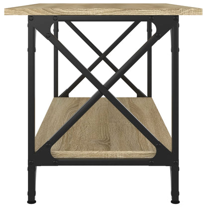 Tavolino Rovere Sonoma 80x45x45 cm in Legno Multistrato e Ferro | homemem39