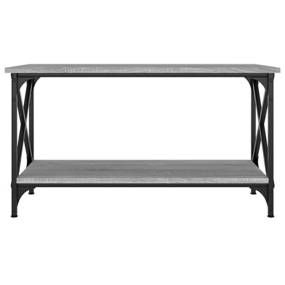 Tavolino Grigio Sonoma 80x45x45cm in Legno Multistrato e Ferro | homemem39
