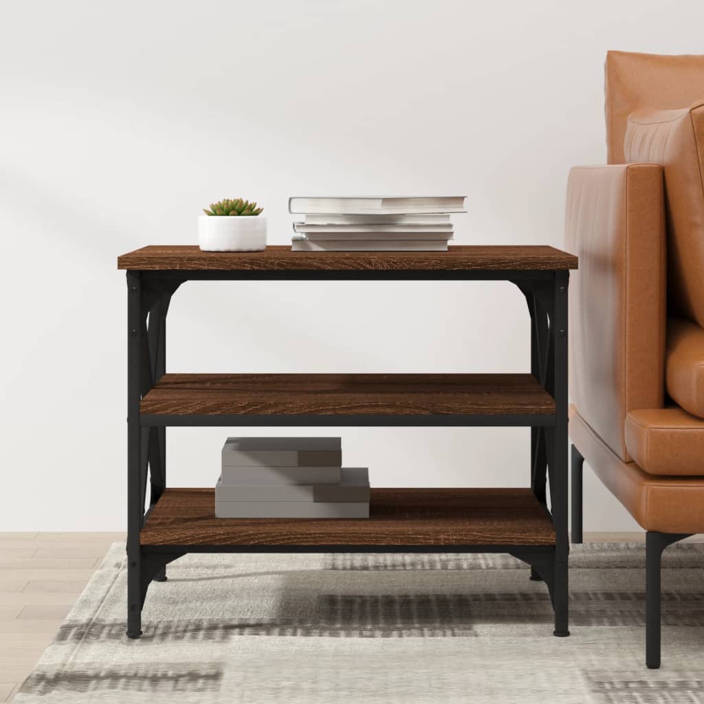 Tavolino Rovere Marrone 55x38x45 cm in Legno Multistrato | homemem39