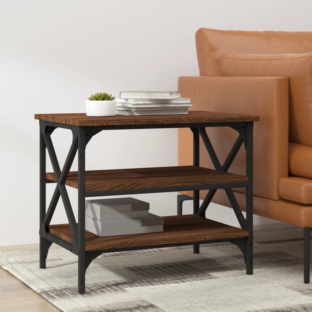 Tavolino Rovere Marrone 55x38x45 cm in Legno Multistrato | homemem39