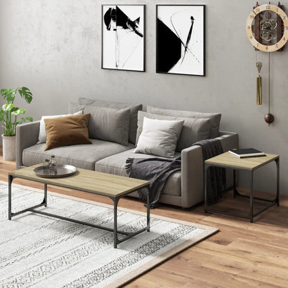 Tavolini da Salotto 2 pz Rovere Sonoma in Legno Multistrato | homemem39