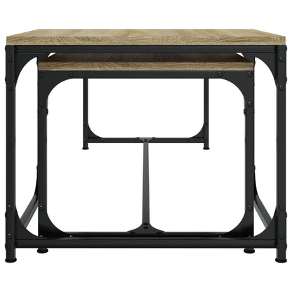 Tavolini da Salotto 2 pz Rovere Sonoma in Legno Multistrato | homemem39