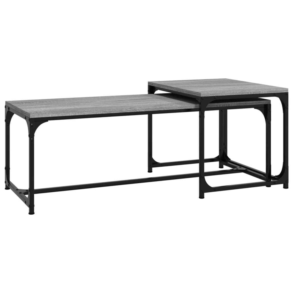 Tavolini da Salotto 2 pz Grigio Sonoma in Legno Multistrato | homemem39
