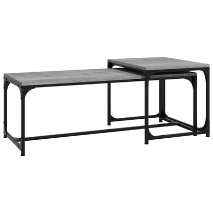 Tavolini da Salotto 2 pz Grigio Sonoma in Legno Multistrato | homemem39