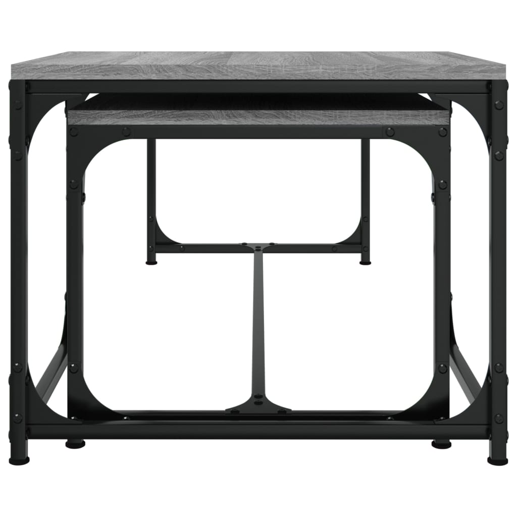 Tavolini da Salotto 2 pz Grigio Sonoma in Legno Multistrato | homemem39