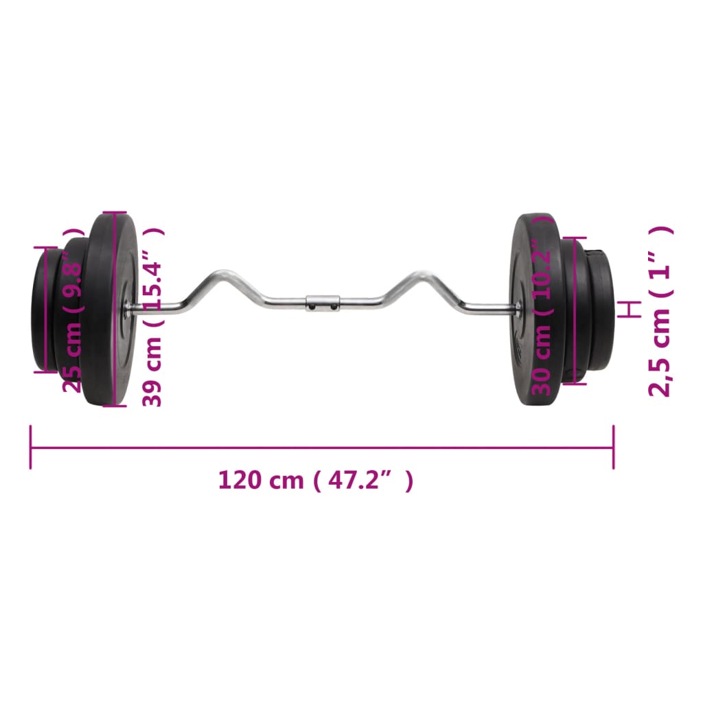 Bilanciere Curvo con Dischi 60 kg | homemem39