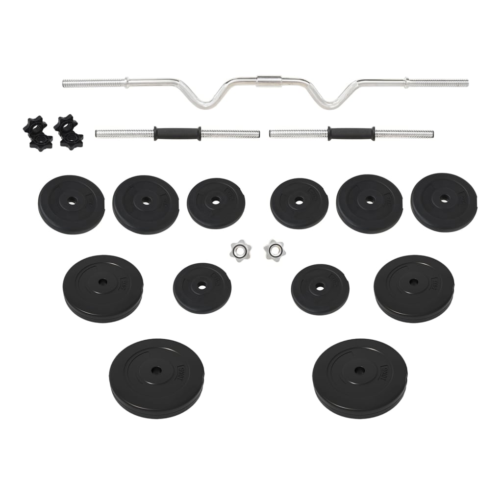 Set Bilanciere Curl e Manubri con Dischi 60 kg | homemem39