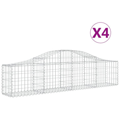 Cesti Gabbioni ad Arco 4 pz 200x30x40/60 cm Ferro Zincato | homemem39