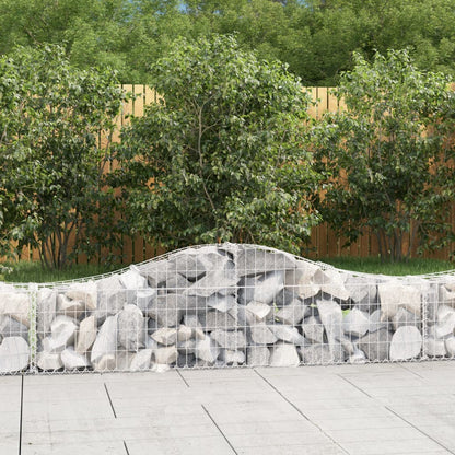 Cesti Gabbioni ad Arco 4 pz 200x30x40/60 cm Ferro Zincato | homemem39