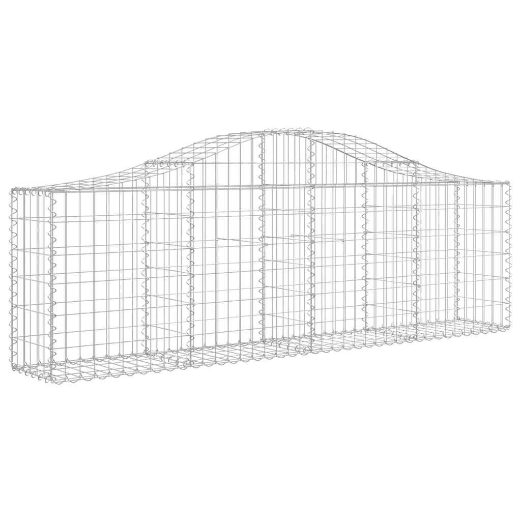 Cesti Gabbioni ad Arco 2 pz 200x30x60/80 cm Ferro Zincato | homemem39