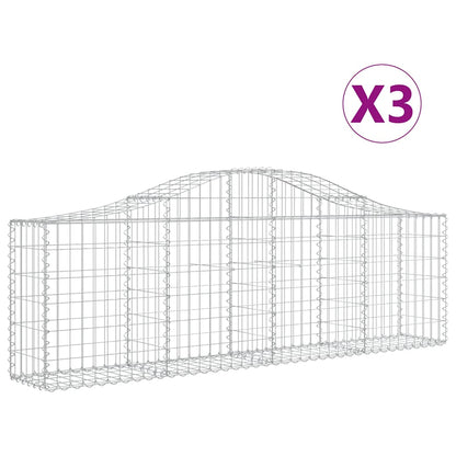 Cesti Gabbioni ad Arco 3 pz 200x30x60/80 cm Ferro Zincato | homemem39