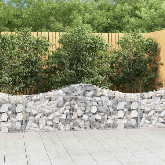 Cesti Gabbioni ad Arco 3 pz 200x30x60/80 cm Ferro Zincato | homemem39