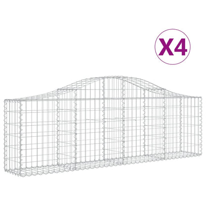 Cesti Gabbioni ad Arco 4 pz 200x30x60/80 cm Ferro Zincato | homemem39