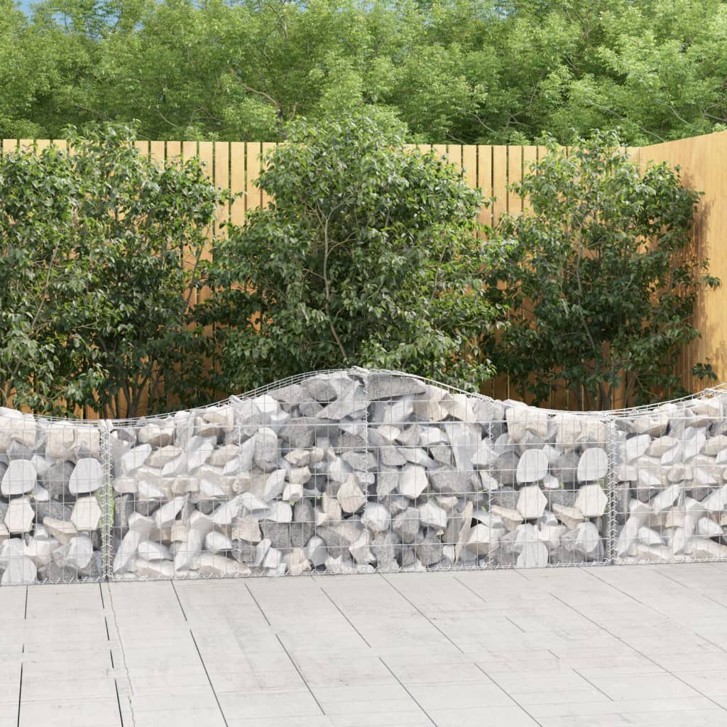 Cesti Gabbioni ad Arco 9 pz 200x30x60/80 cm Ferro Zincato | homemem39