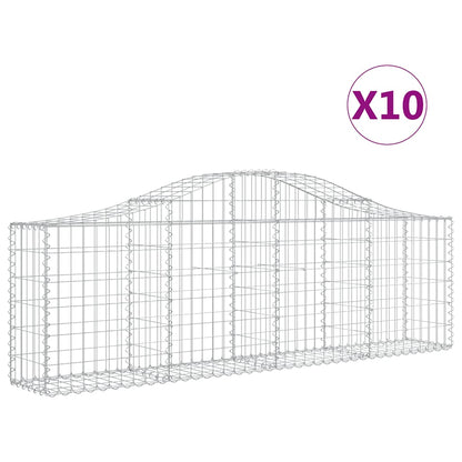 Cesti Gabbioni ad Arco 10 pz 200x30x60/80 cm Ferro Zincato | homemem39