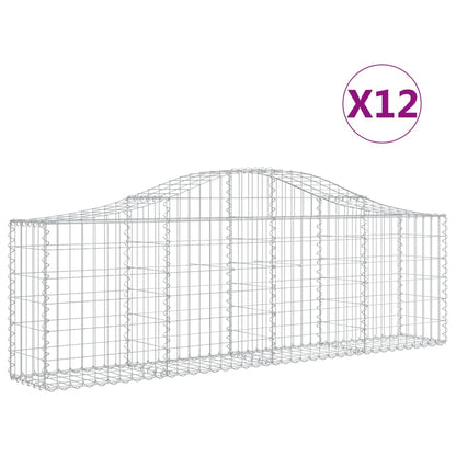 Cesti Gabbioni ad Arco 12 pz 200x30x60/80 cm Ferro Zincato | homemem39