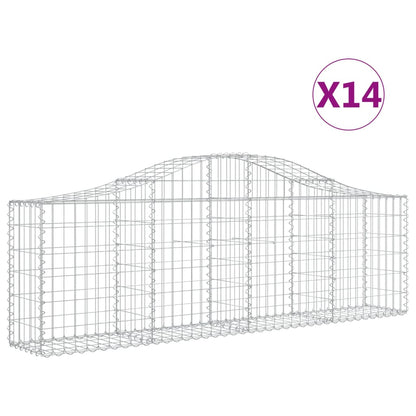 Cesti Gabbioni ad Arco 14 pz 200x30x60/80 cm Ferro Zincato | homemem39