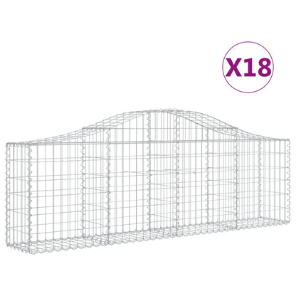 Cesti Gabbioni ad Arco 18 pz 200x30x60/80 cm Ferro Zincato | homemem39