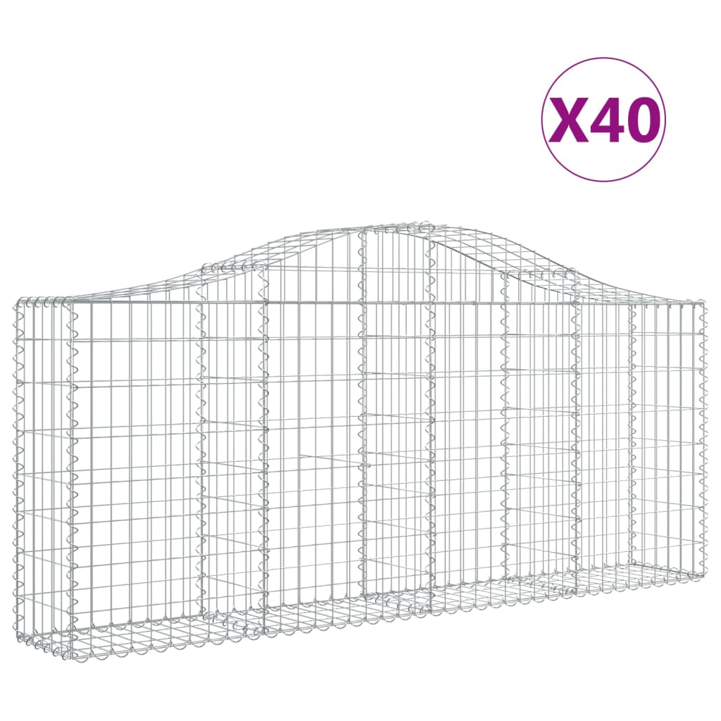 Cesti Gabbioni ad Arco 40 pz 200x30x80/100 cm Ferro Zincato | homemem39