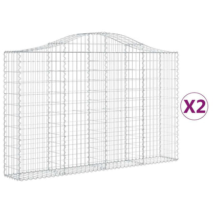 Cesti Gabbioni ad Arco 2 pz 200x30x120/140 cm Ferro Zincato | homemem39