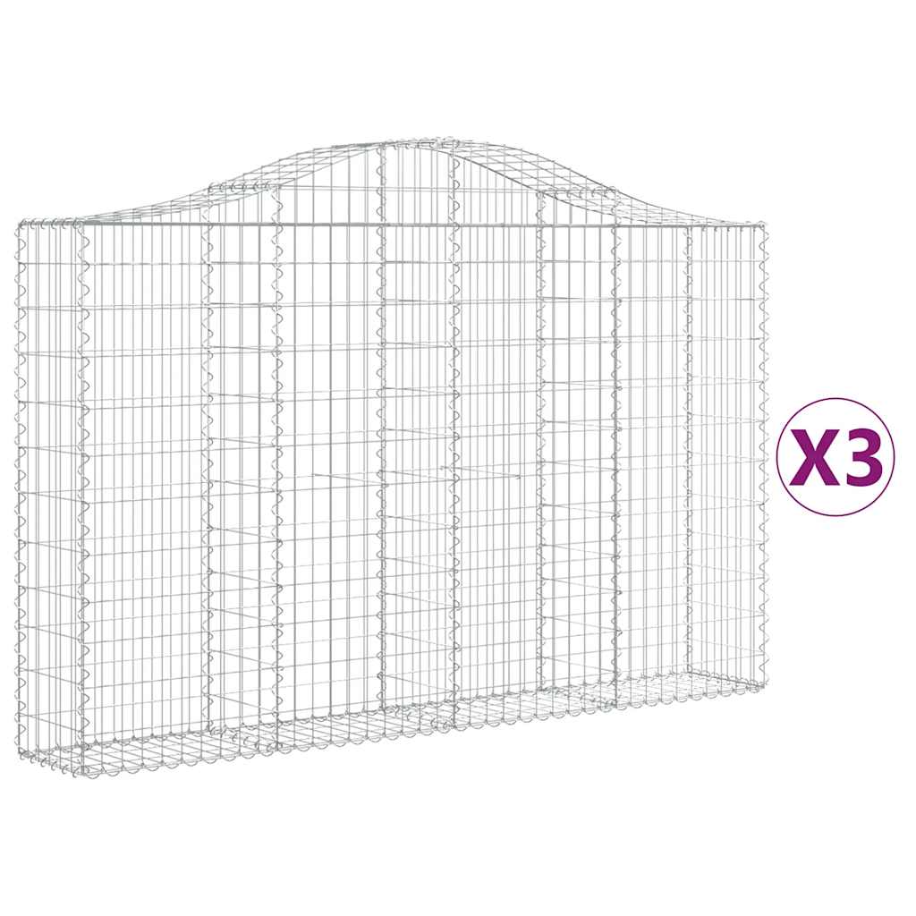 Cesti Gabbioni ad Arco 3 pz 200x30x120/140 cm Ferro Zincato | homemem39