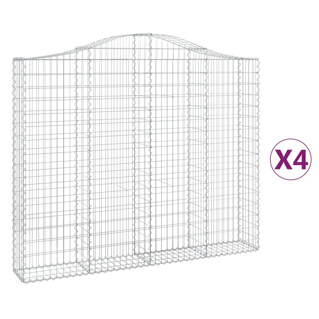 Cesti Gabbioni ad Arco 4 pz 200x30x160/180 cm Ferro Zincato | homemem39