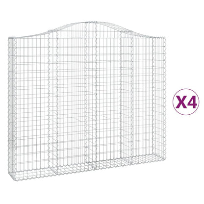 Cesti Gabbioni ad Arco 4 pz 200x30x160/180 cm Ferro Zincato | homemem39