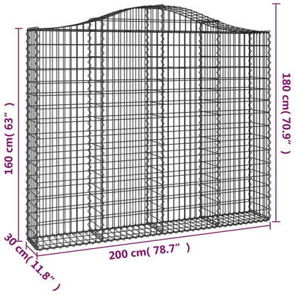 Cesti Gabbioni ad Arco 4 pz 200x30x160/180 cm Ferro Zincato | homemem39