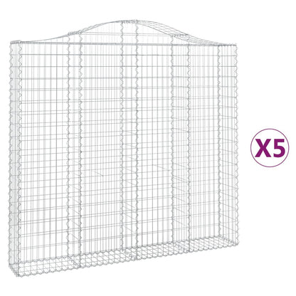 Cesti Gabbioni ad Arco 5 pz 200x30x180/200 cm Ferro Zincato | homemem39